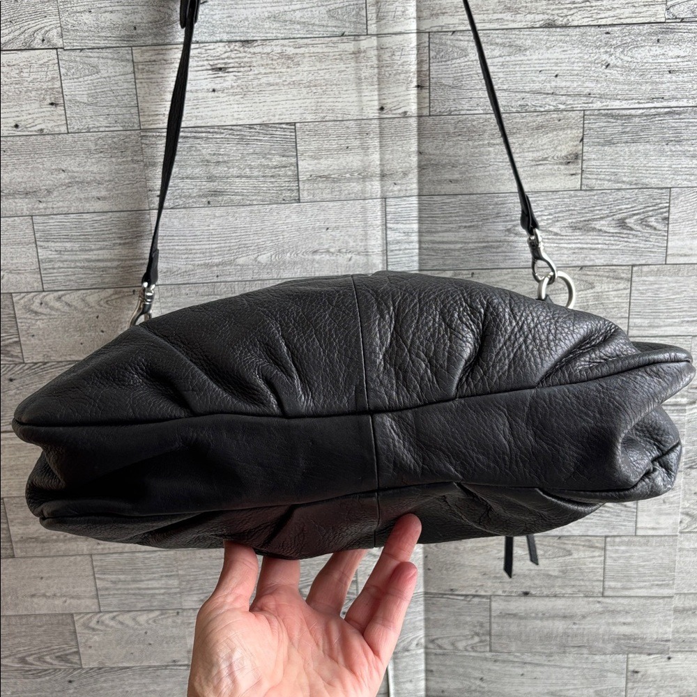 MARGOT Leather Purse‎ NY Natalie Black Soft Pebble Crossbody Shoulder Bag - Picture 10 of 12
